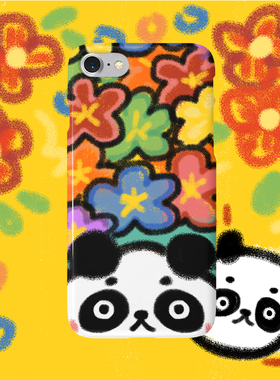 手机壳可爱熊猫ins风适用于苹果13pro软壳防摔苹果14进口菲林硬壳小米12全包nova9亮面