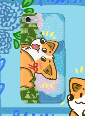 手机壳可爱插画ins柴犬适用于苹果13pro防摔软壳IMD工艺iphone14韩国进口菲林亮面小米12