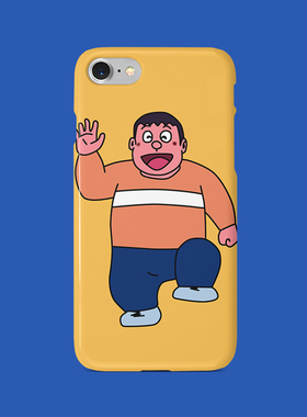 手机壳动漫胖虎ins风适用于iphone12硅胶华为p50p全包硬S21玻璃壳