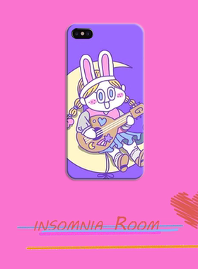 手机壳紫色月亮吉他女孩适用于苹果XR小米8玻璃壳vivox23磨砂硬壳