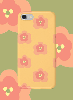 手机壳花朵ins风插画原创适用于苹果3软壳防摔iphone14promax进口菲林硬壳三星s22亮面