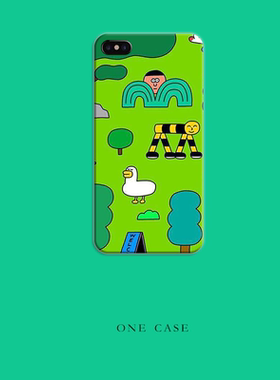 原创欢快的公园手机壳INS风适用于iPhone11硅胶软壳华为p30半包硬