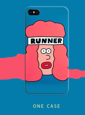 ins风自制手机壳插画适用于iphoneX跑步者vivox23半包硬壳潮华为