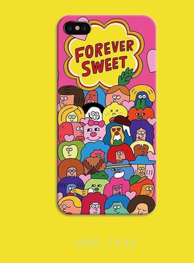 手机壳趣味插画适用于iphoneX漫创INS风半包7p硬壳个性粉色苹果11