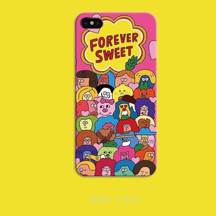 手机壳趣味插画适用于iphoneX漫创INS风半包7p硬壳个性 粉色苹果11