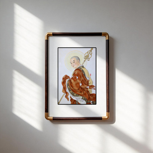 四九艺社 景德镇观自在僧影图瓷板画茶室书房中式禅意人物装饰画