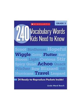 240 Vocabulary Words Kids Need to Know: Grade 2: 24 Ready-To-Reproduce Packets Inside! Beech  Linda 著 进口原版-工具书