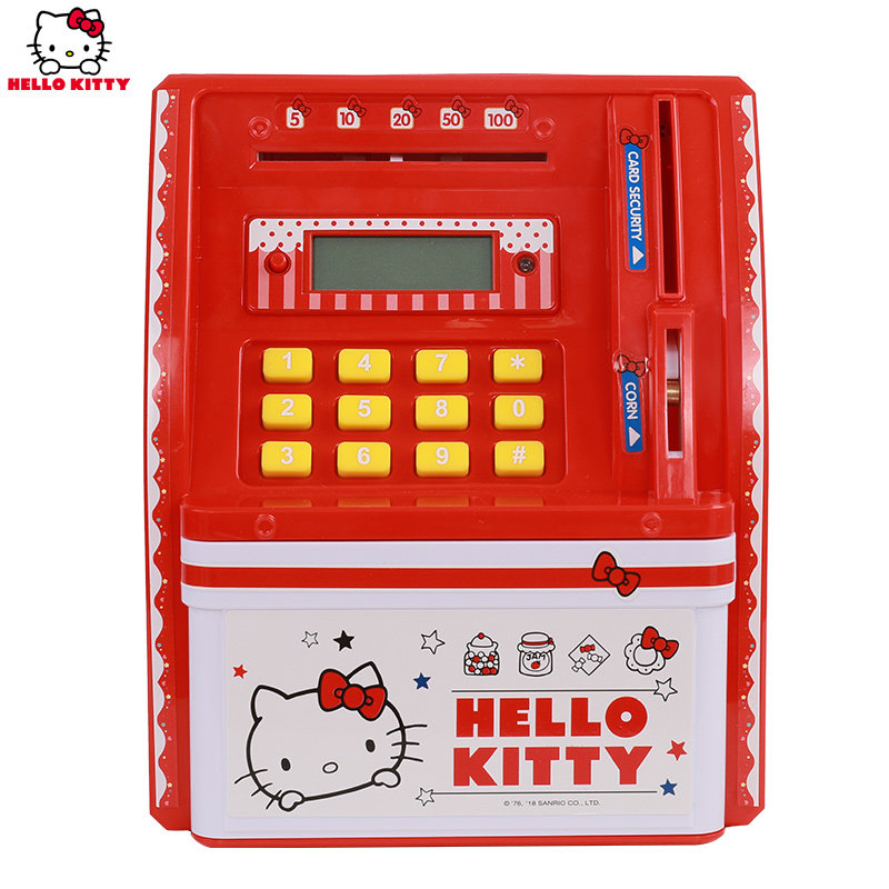hello kitty儿童迷你理财机 过家家玩具储蓄罐自动存取款机音乐生日礼物