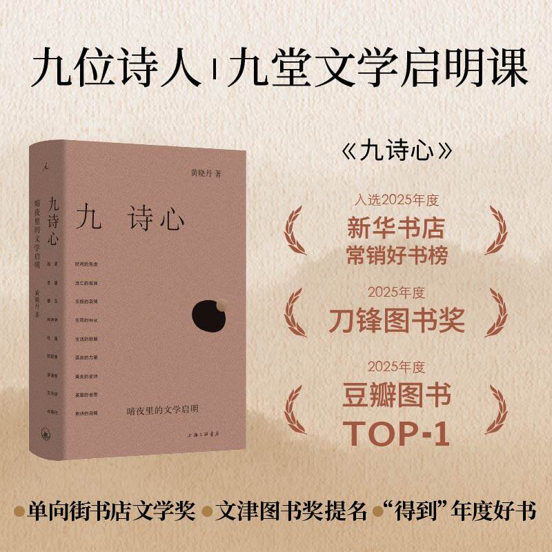 【2025豆瓣年度图书榜单TOP1】九诗心 暗夜里的文学启明 黄晓丹 著 诗歌词曲叶嘉莹钱理群推荐古典诗词理想国文津奖提名李清照