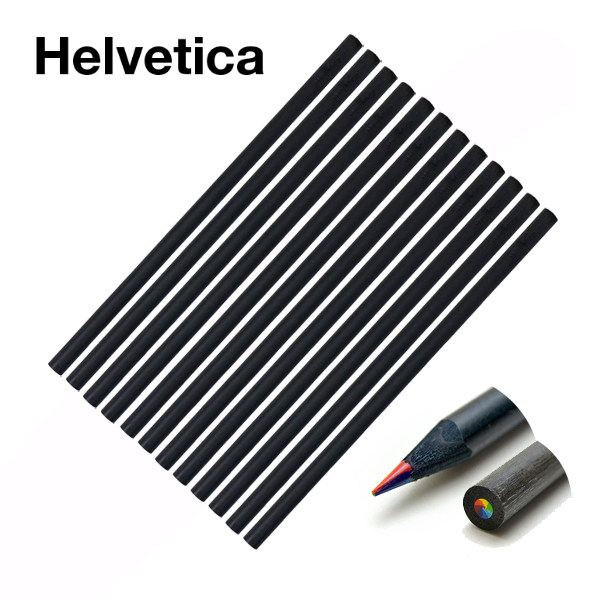 日本helvetica多色铅笔哑光12支装伊东屋原创简约设计彩虹多色混合