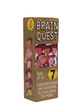 【英文原版 12-13岁】智力问答卡片书 7 Brain Quest Grade 7大脑任务 儿童益智