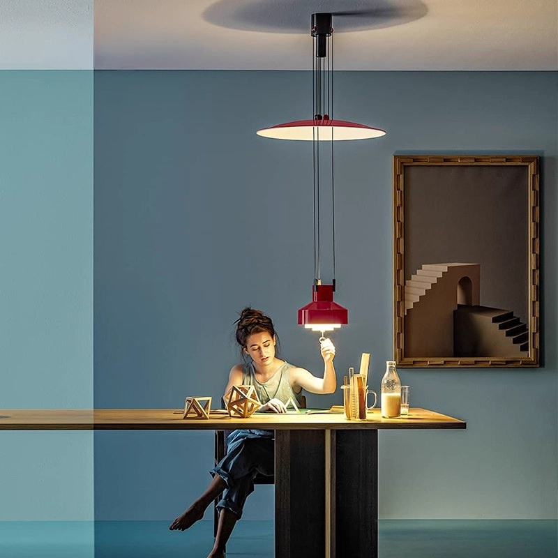 意大利Stilnovo设计师现代简约伸缩可升降吧台灯创意餐厅飞碟吊灯