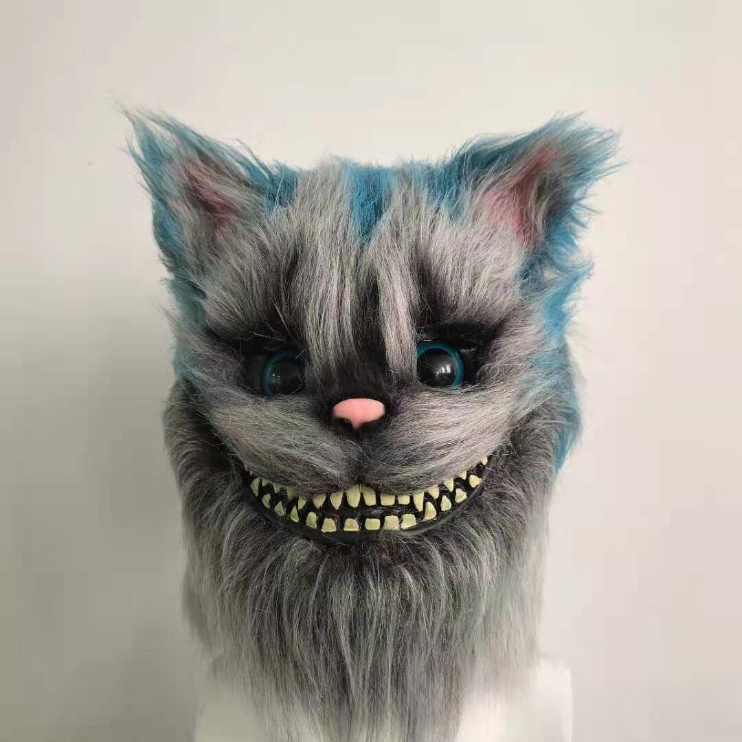 动物头套成人柴郡猫乳胶面具派对
