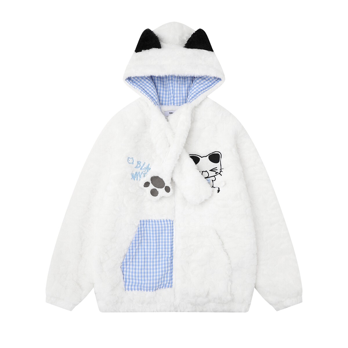 MoCreation 猫耳朵可爱羊羔毛甜妹棉服冬季学院风女生开衫厚外套