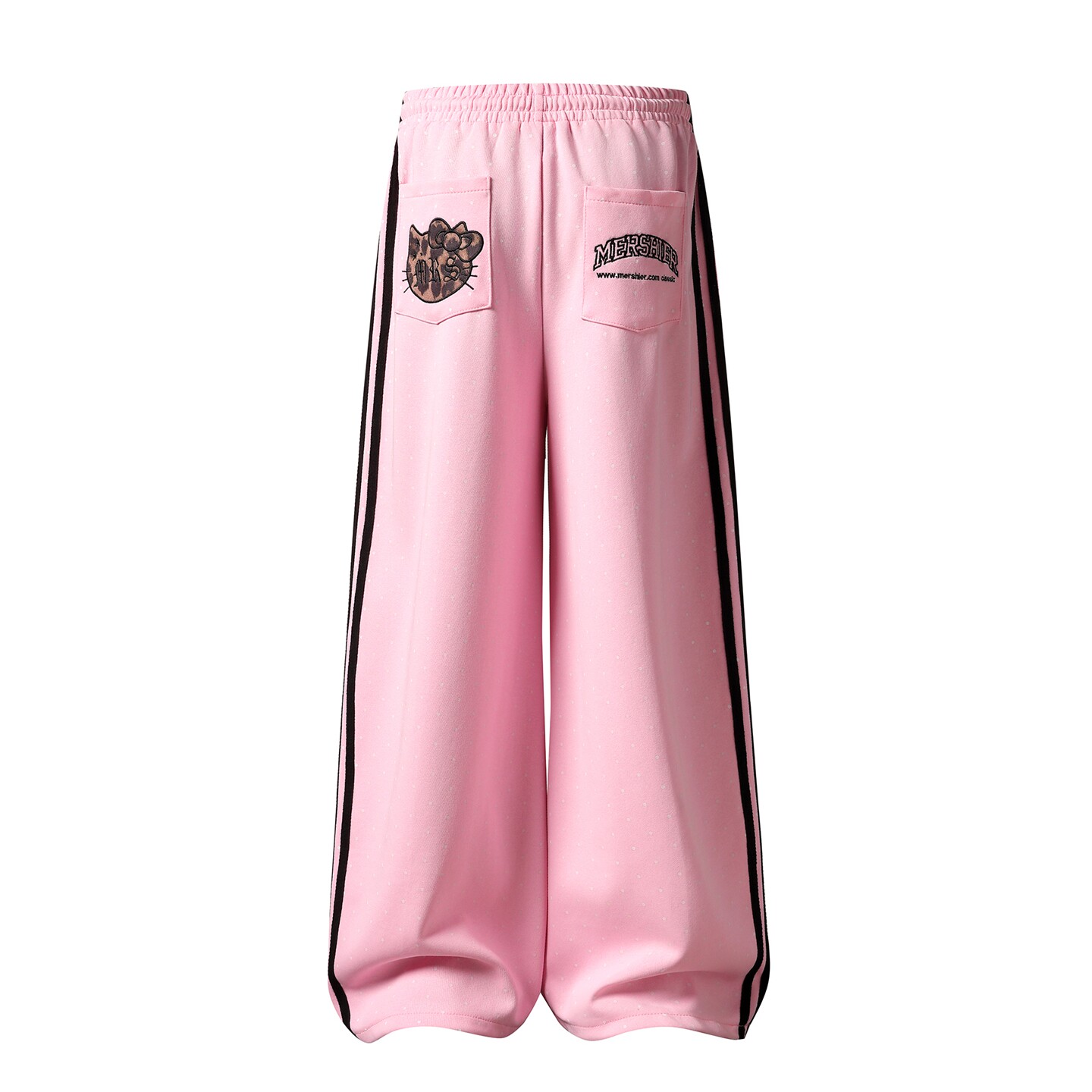 MoCreation 夏季美式复古豹纹阔腿卫裤女宽松慵懒风高腰长裤街头