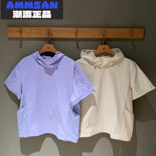 可隆KOLON SPORT 26夏季女款户外露营百搭连帽短袖T恤LKRT6MT610