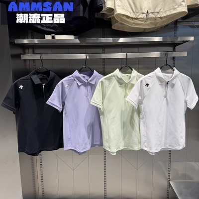 迪桑特DESCENTE女款TOUGH轻盈透气舒适通勤短袖POLO衫D5232TPS38