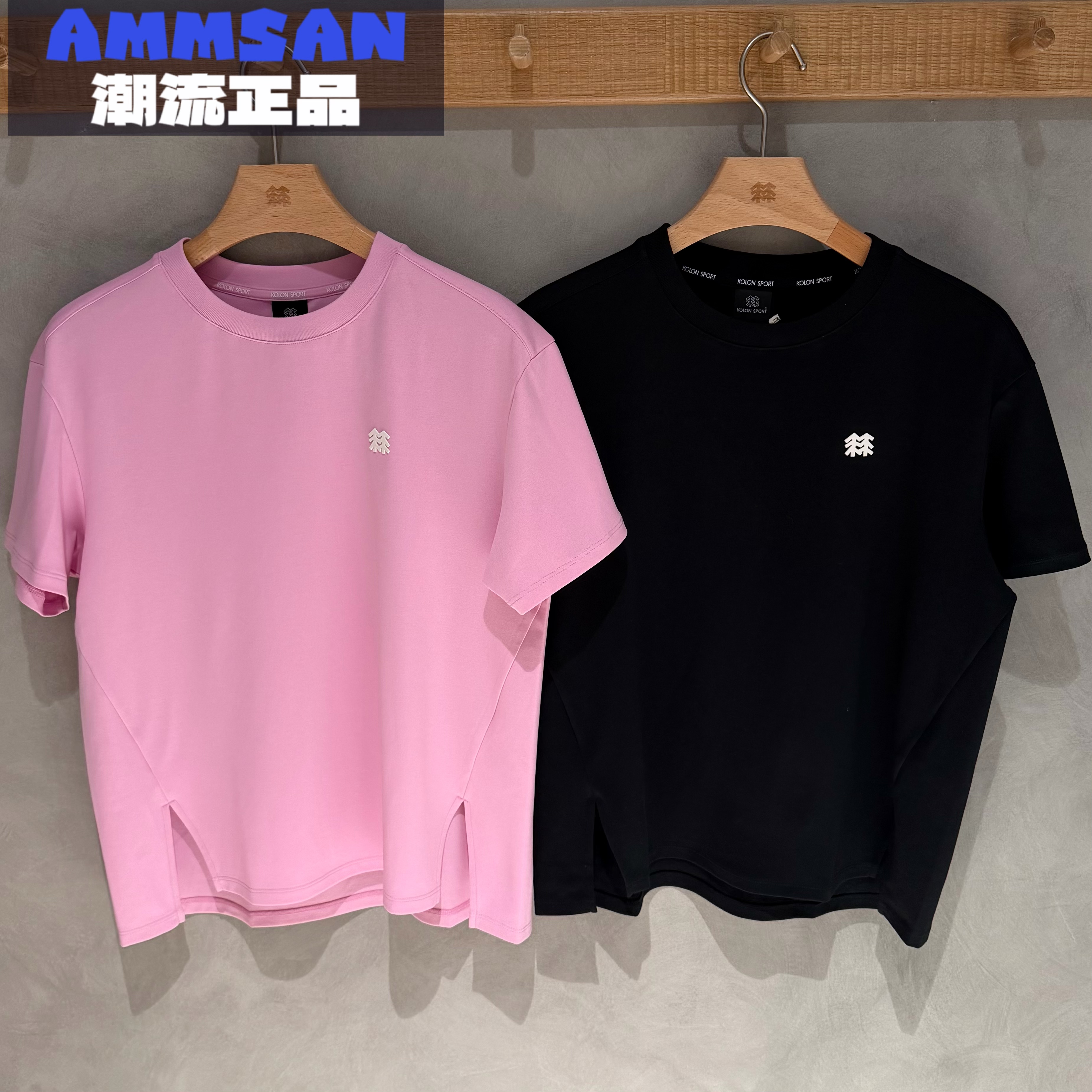 可隆KOLON SPORT女款CAMP户外露营舒适百搭圆领短袖T恤LKRT6MT580