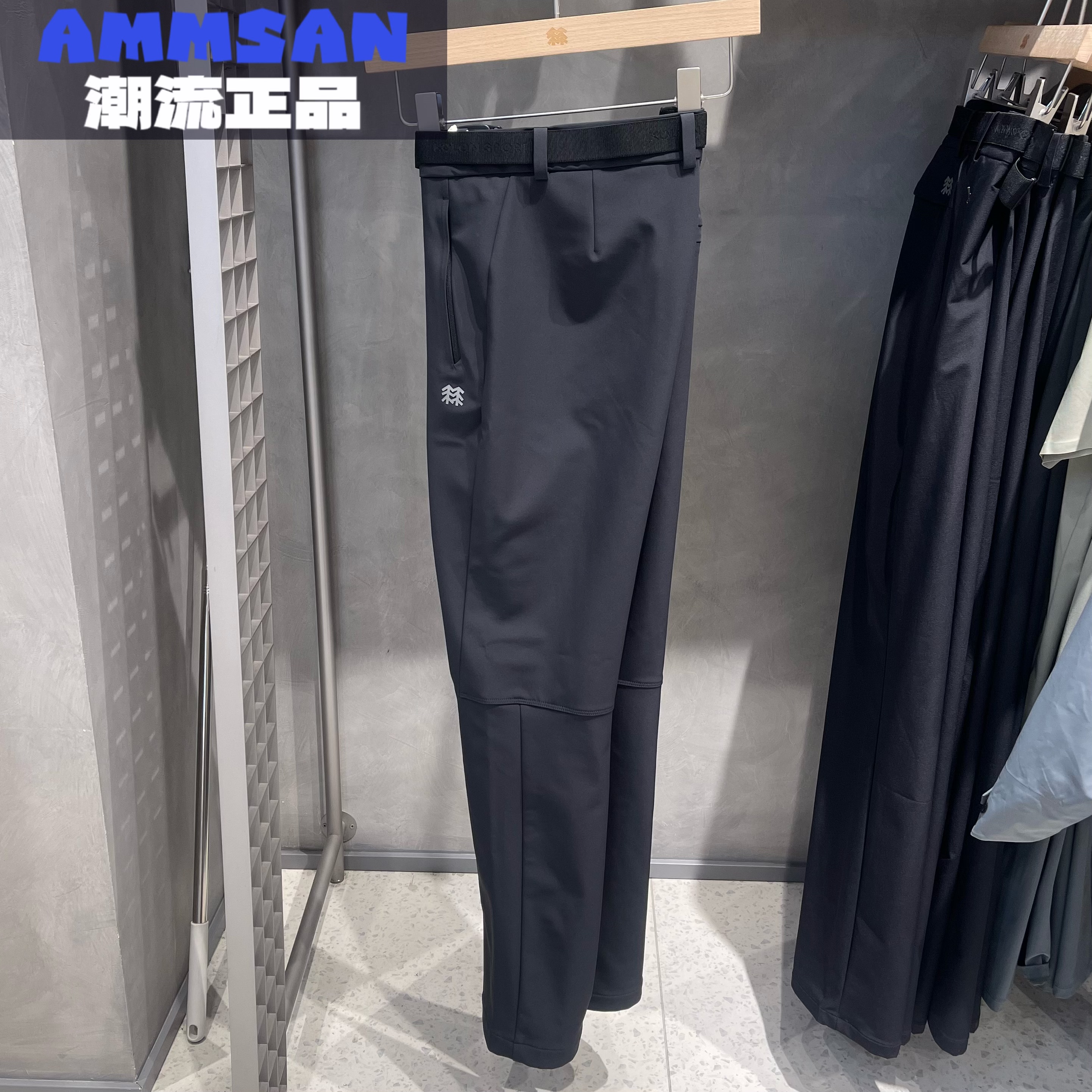 可隆KOLON SPORT 25秋季男士户外防泼水防风修身软壳裤LHLP5WNT25
