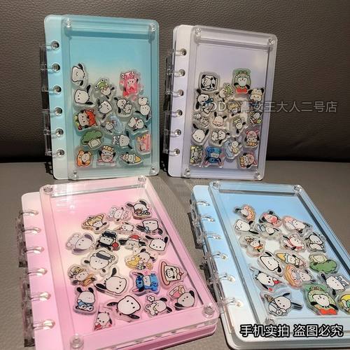 新品 彩色透明亚克力摇摇乐A5笔记本 A7活页手账本 diy小片片本子