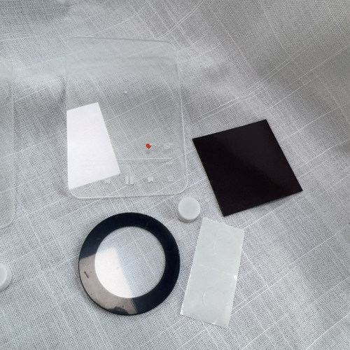 亚克力旋转黑胶唱片碟片 冰箱贴 手工diy材料包 一面自带高透胶