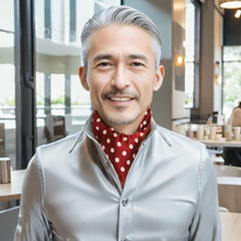 双面蓝色波点长领巾男士英伦复古西装丝巾衬衫领口巾秋冬潮薄围巾