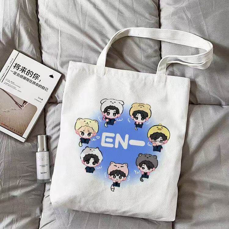 ENHYPEN男团周边明星学生帆布袋应援单肩手提包大容量高颜值