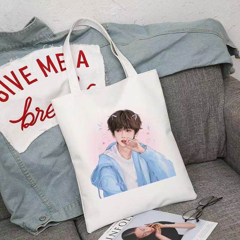 TF家族四代左奇函帆布袋明星同款单肩包创意手提袋周边生日礼物