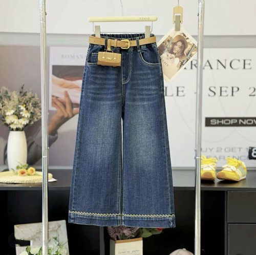 女童直筒牛仔裤春秋款2025新款潮