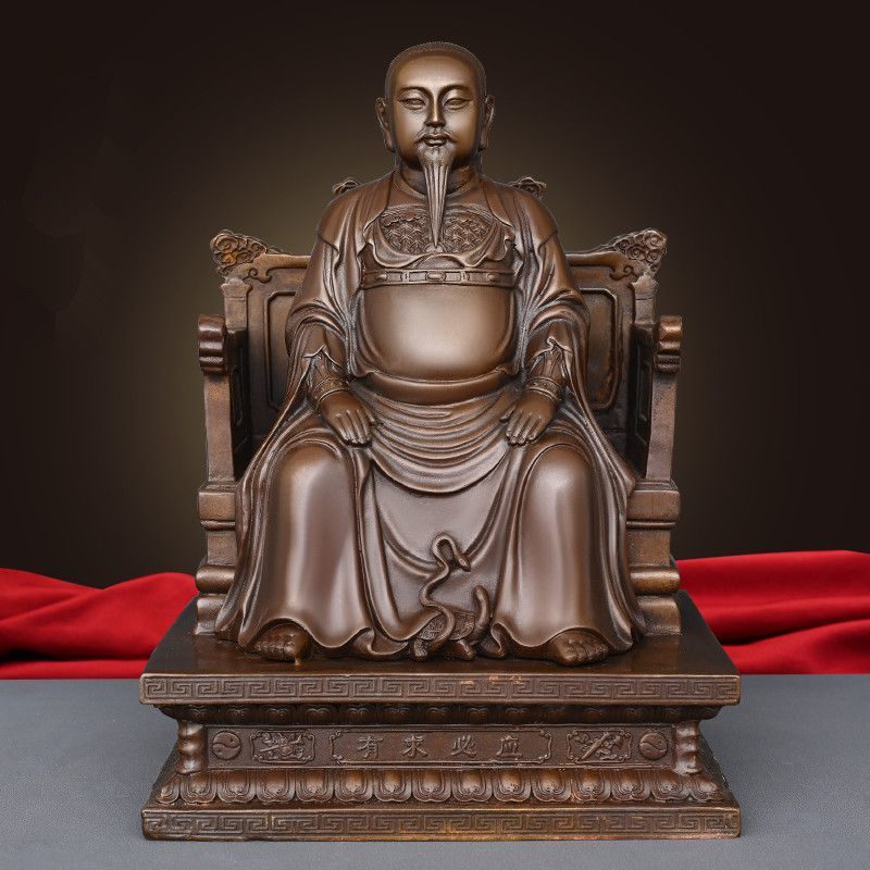 全黄铜玄天上帝摆件大号真武大帝祖师爷金殿玄武祖师家居中式摆设