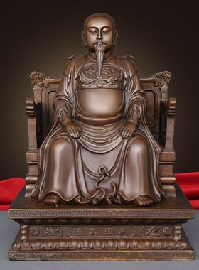 全黄铜玄天上帝摆件大号真武大帝祖师爷金殿玄武祖师家居中式摆设