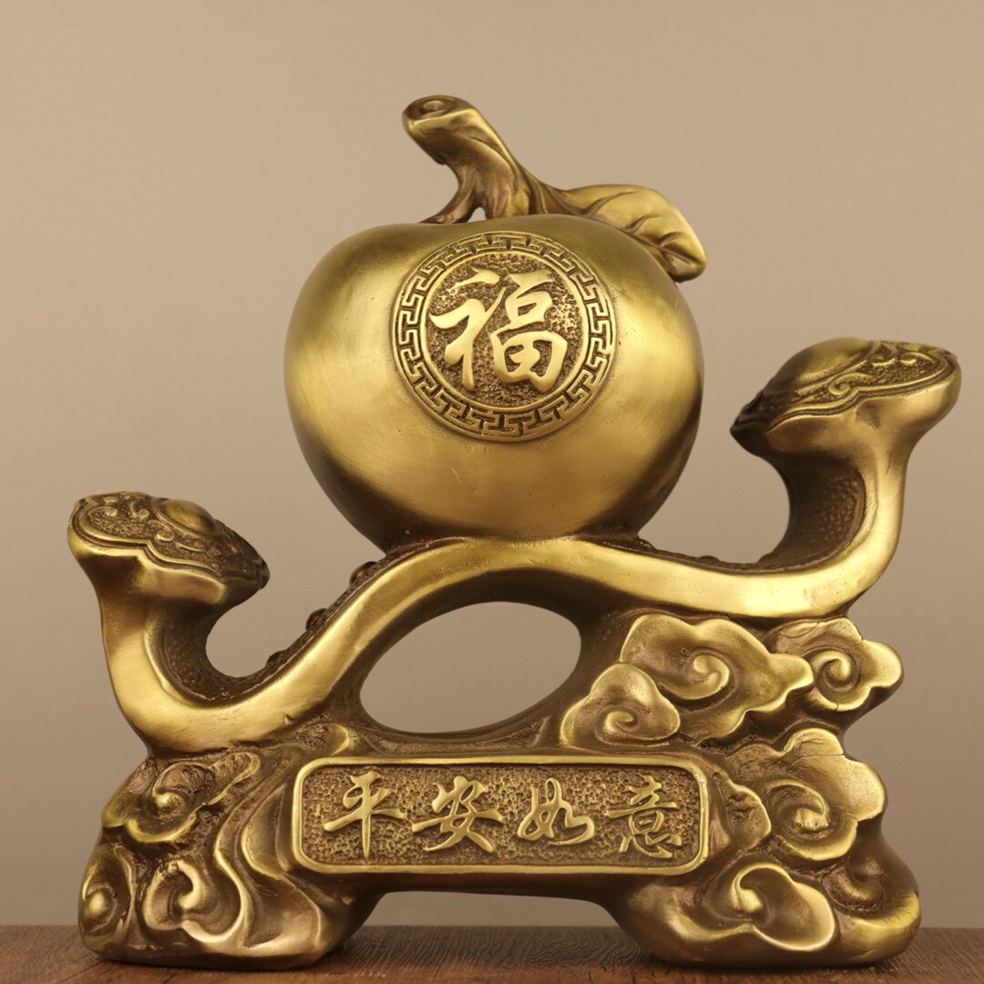 黄铜福禄百财葫芦摆件招财风水聚宝盆纳福吸财如意客厅玄关装饰