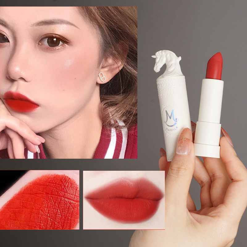 舞台妆口红化妆显色唇膏哑光丝绒影楼演出专用橘红色唇彩莉莉彩妆