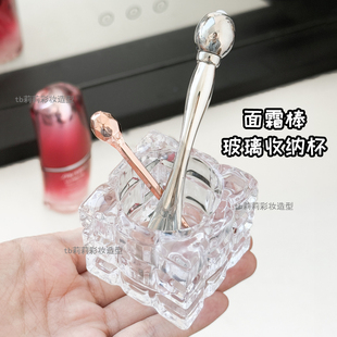 面霜挖取勺收纳盒浴室面膜勺子固定器桌面放眼霜挑棒化妆刷小架子