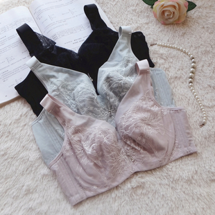 软钢圈防滑宽肩带C 全罩杯超薄大胸显小上托防下垂侧收调整文胸