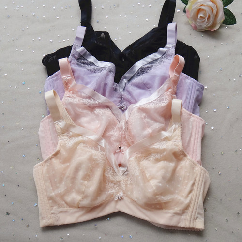 大胸显小内衣女软钢圈蕾丝超薄