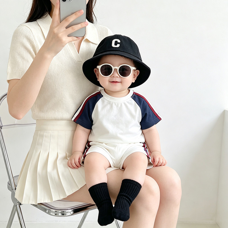 宝宝夏装两件套装男童短袖短裤套装新生儿童运动休闲外出服薄款潮