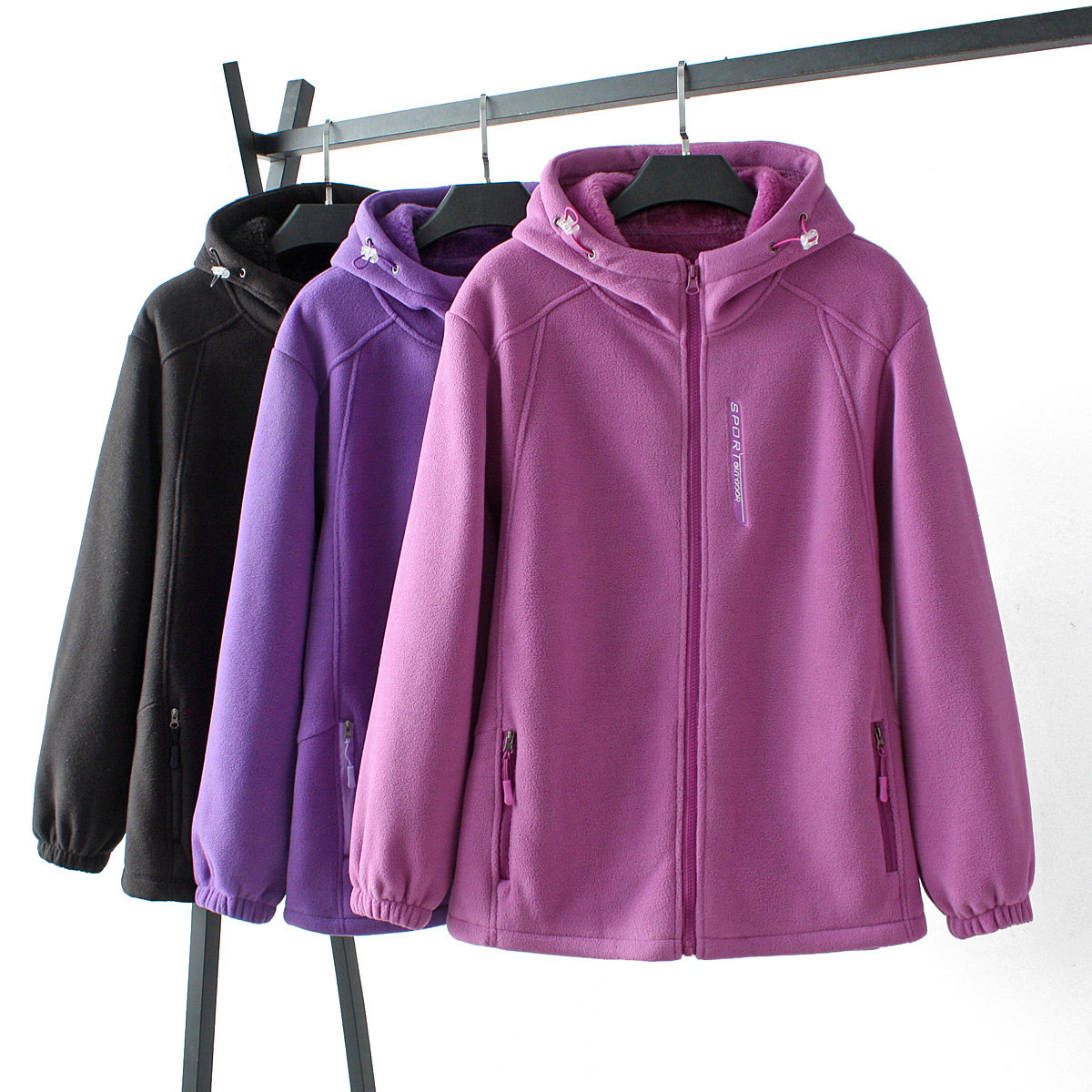 2023年冬季女士新款大码保暖上衣胖mm宽松连帽拉链贴标颗粒绒外套,女装/女士精品,卫衣/绒衫,淘宝优惠券,粉丝福利购,淘宝优惠卷