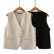 坎肩背心宽松显瘦不规则纽扣西装 大码 马夹 韩版 V领无袖 女装 秋新款