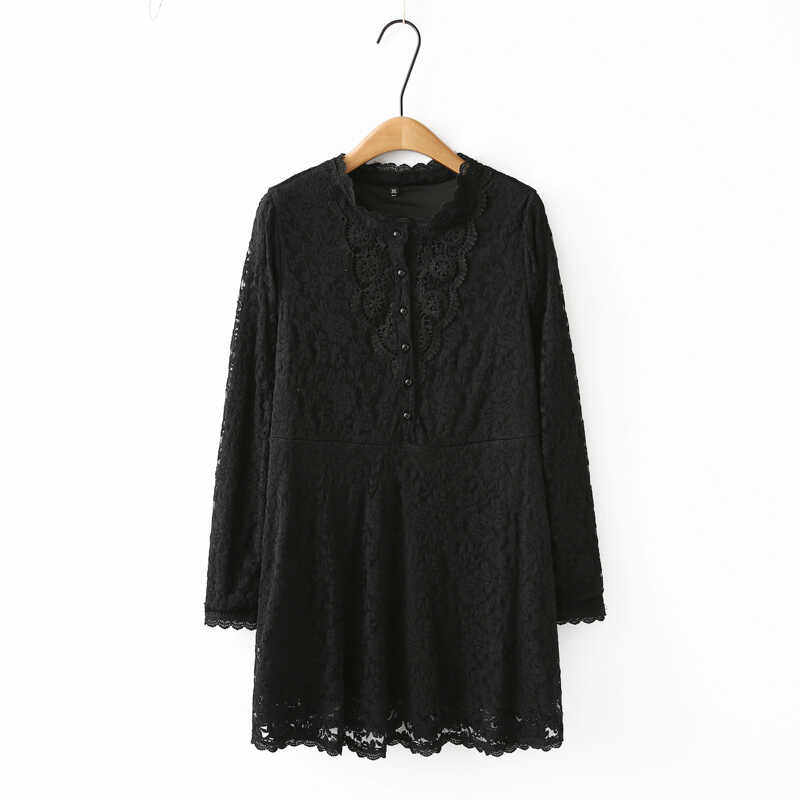 2024春秋韩版新款时尚衬衫大码胖mm设计感花边领双层蕾丝长袖上衣