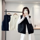 马夹大码 宽松叠穿无袖 上衣 2025新款 设计感圆领拉链马甲背心女秋季