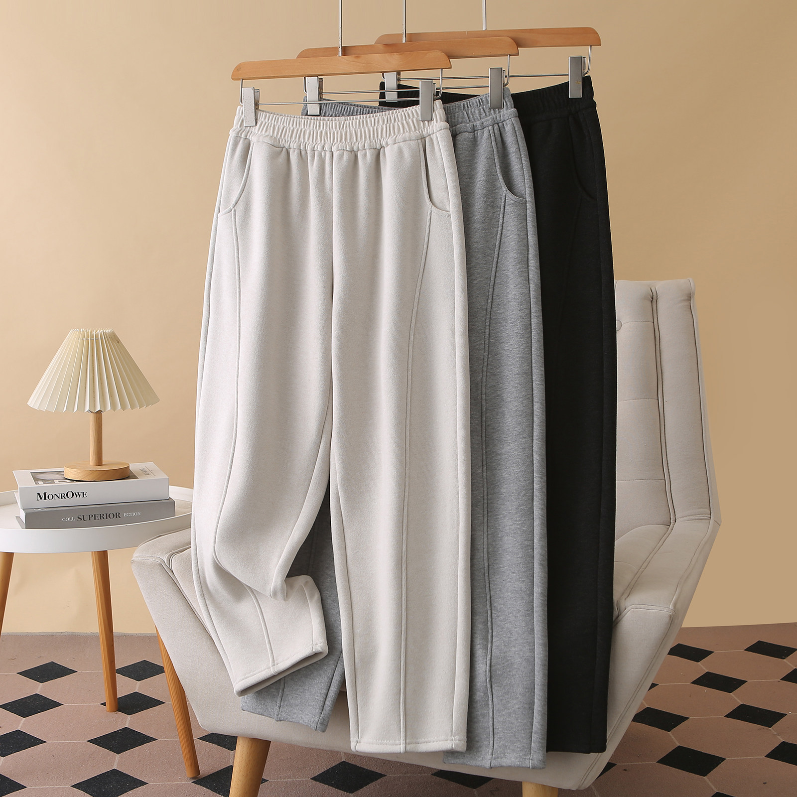 大码冬季韩版新款保暖休闲裤松紧腰加绒加厚宽松遮肚哈伦长裤女,女装/女士精品,休闲裤,淘宝优惠券,粉丝福利购,淘宝优惠卷