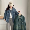 夹克上衣常规胖mm宽松衬衫 大码 牛仔短外套2025年新款 春秋款 女 女装