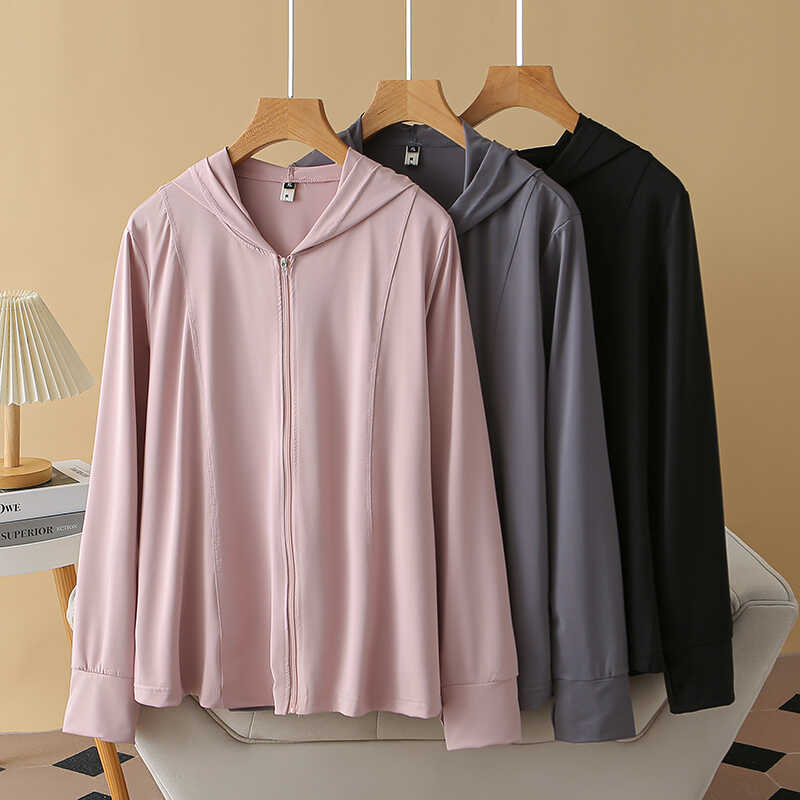显瘦防晒衣大码连帽拉链