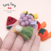TangTang儿童发饰水果羊毛毡小发夹白菜葡萄女宝宝全包夹可爱头饰