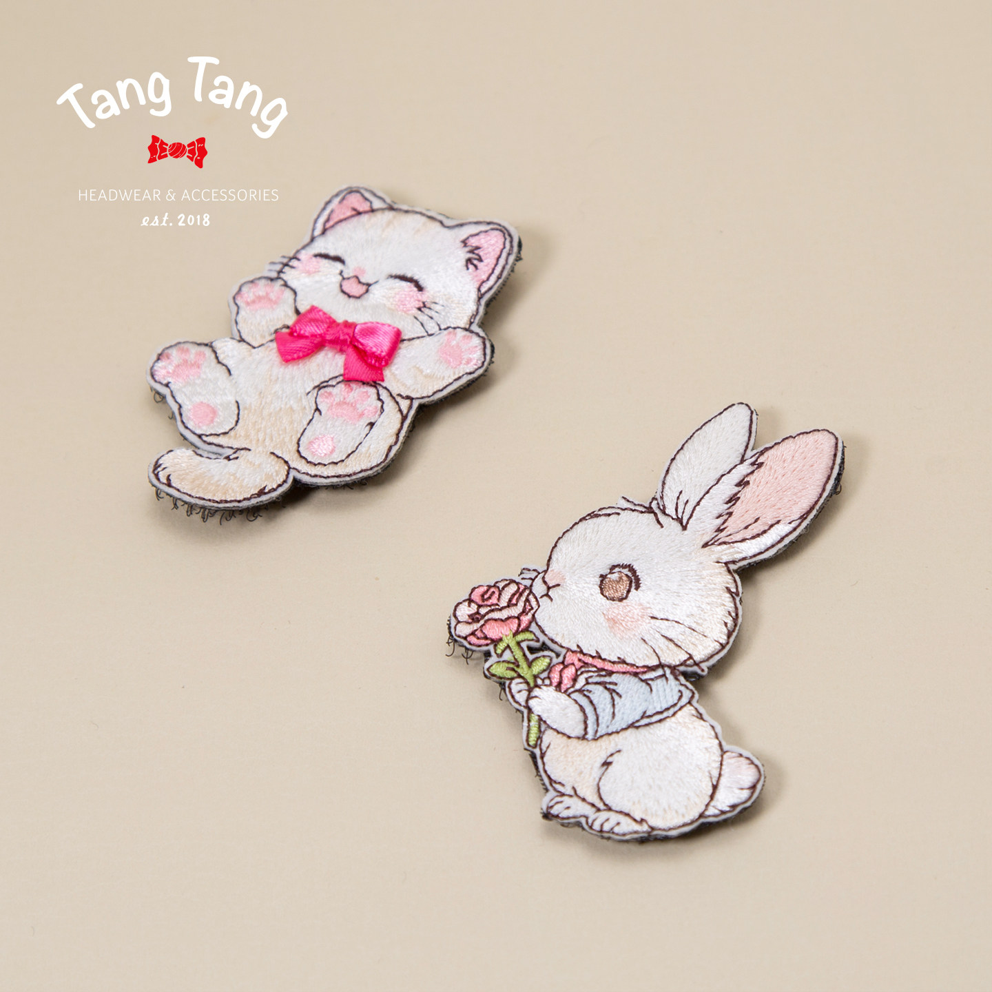 tangtang可爱软萌猫咪碎发贴儿童魔术贴浏海贴不伤发粘顶发帖发饰