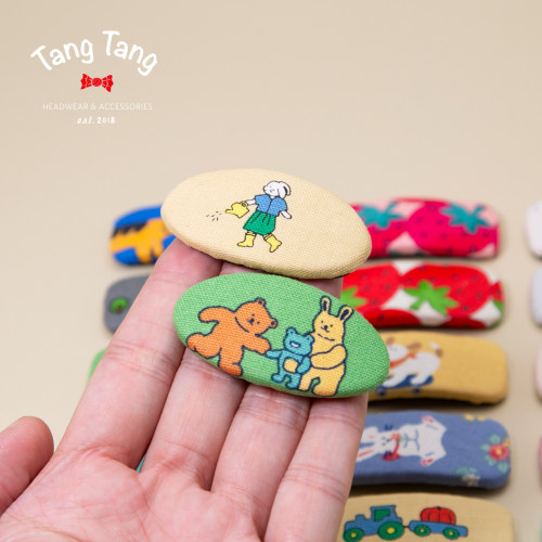 tangtang手工发夹布艺儿童发饰女童简约卡通可爱掰掰夹宝宝bb夹子