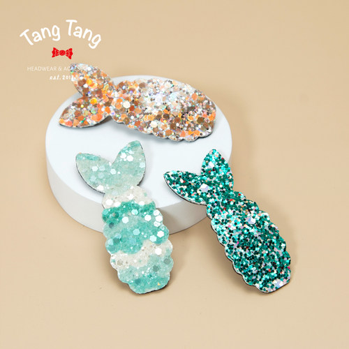 tangtang韩版气质亮片鱼尾发饰儿童bb夹发夹女童边夹发卡宝宝头饰