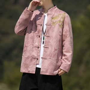 2024冬风男装鹿皮绒复古中式唐装汉服夹克外套C229/Y756/P105图片