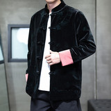 2025秋冬风男装丽丝绒唐装汉服夹克外套大码C229-Y1115-P120，男装夹克，电商C229